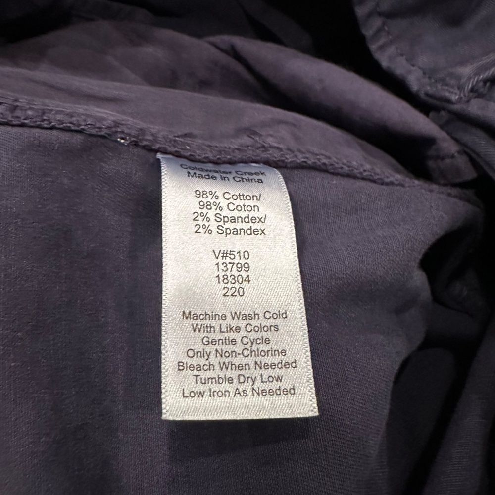 Coldwater Creek Cotton Chino Pants Navy Blue Size 8 - Picture 13 of 14